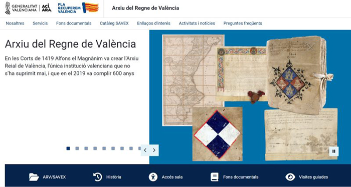 El Archivo del Reino de Valencia lanza su propia web para facilitar el acceso al patrimonio documental
