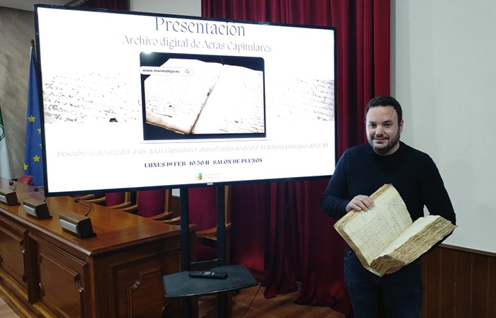 Marmolejo digitaliza las actas capitulares municipales y las pone a disposición de toda la ciudadanía a través de su página web